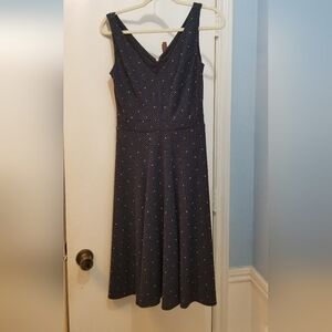 Ann Taylor fitted waist navy knit Cute Summer dress